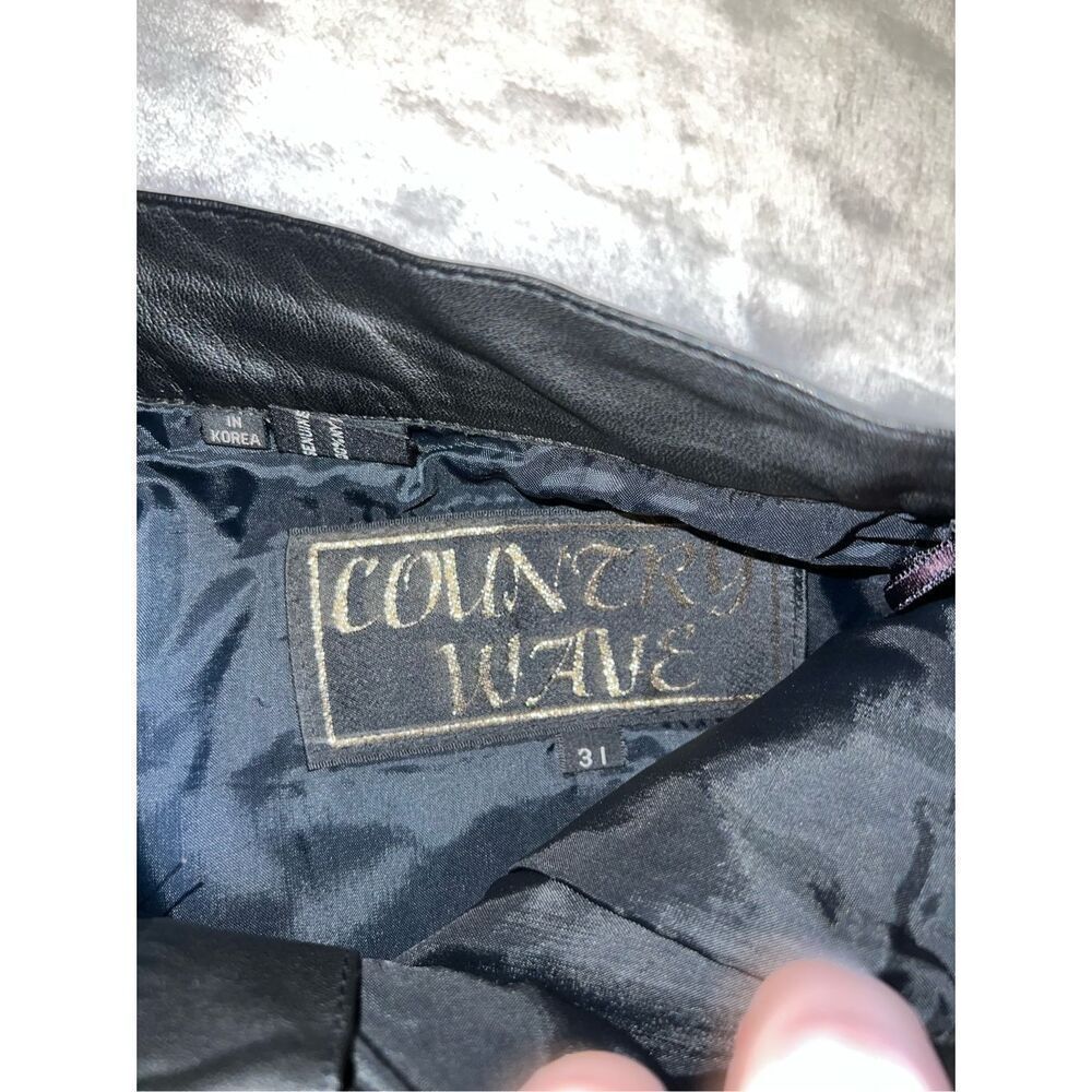 Women’s Vintage Black Leather Straight Leg Pants 31 - Picture 11 of 12